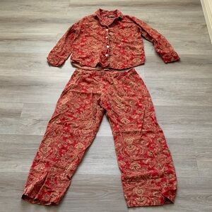 Ralph Lauren Red Paisley Pantsuit